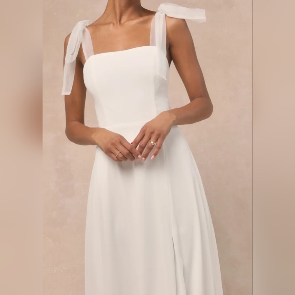 Lulus Radiant Romance White Tie-Strap Maxi Dress - Picture 5 of 11